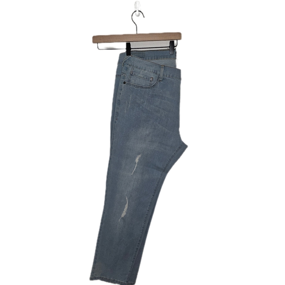 Ring Of Fire Jeans Mens Size 38 X 30 Straight Leg Light Denim Distressed